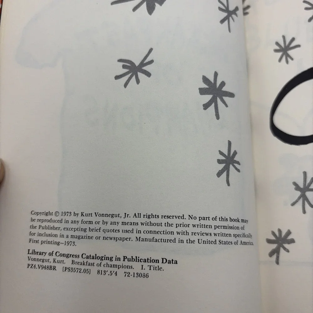 Breakfast of Champions Kurt Vonnegut Jr 1973 HCDJ First Printing Delacorte